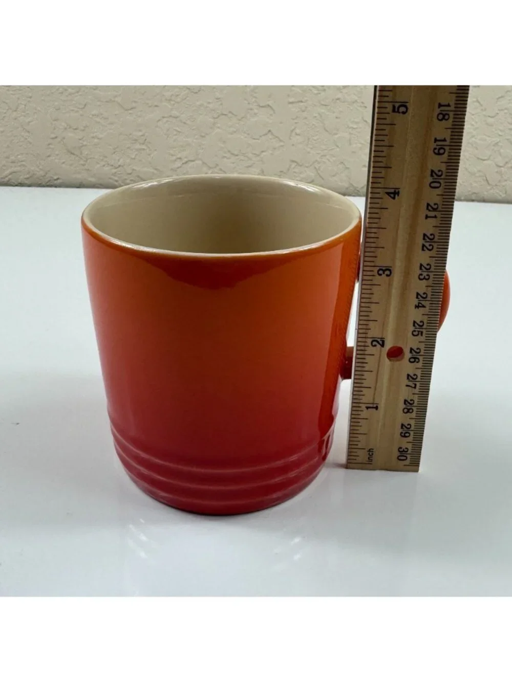 Le Creuset 350ml Coffee Mugs Flame Orange Vibrant Gradient Set of 3 Seconds NEW